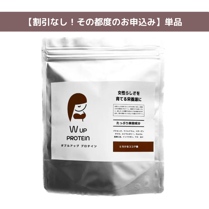 【割引なし！その都度のお申込み】W UP PROTEIN とろけるココア味　-単品-